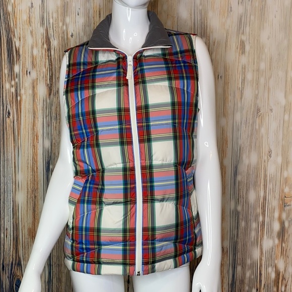 Lands' End Jackets & Blazers - Lands’ End Down Plaid Puffer Vest | M